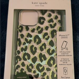 kate spade Green and Black Leopard Print iPhone Case